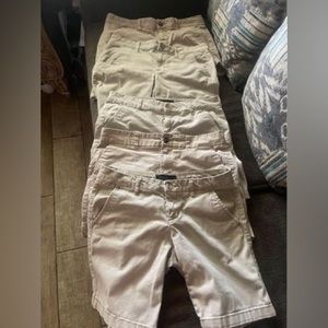 Six pair of khaki shorts